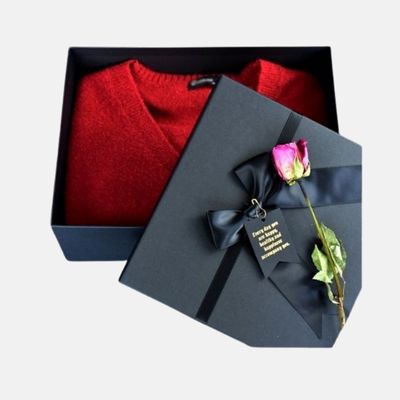 Black Two Piece Gift Box with Ribbon Bow