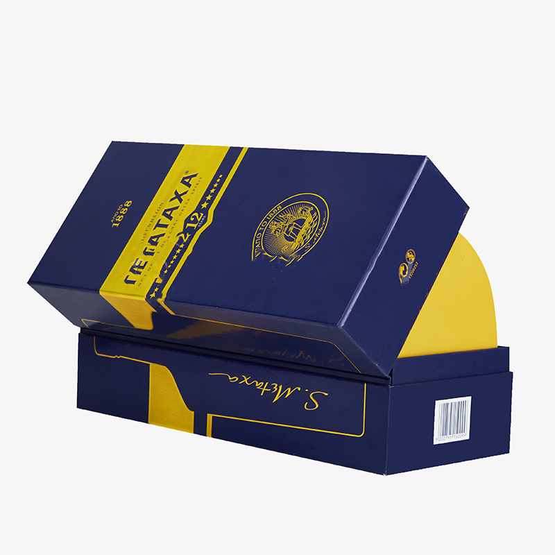 Gold Foil Liquor Hinged Box with Insert