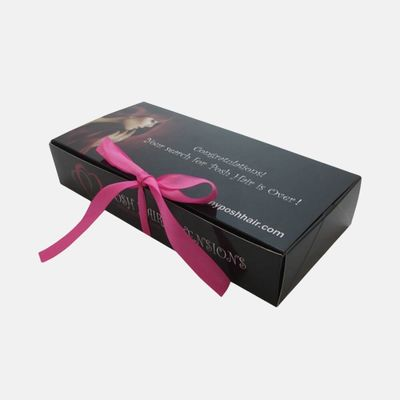 Custom Wigs Folding Carton Box With Ribbon