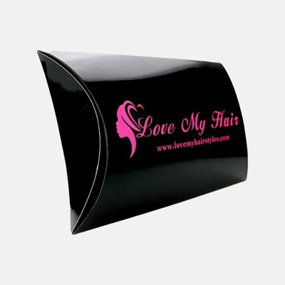 Custom Glossy Black Hair Pillow Box