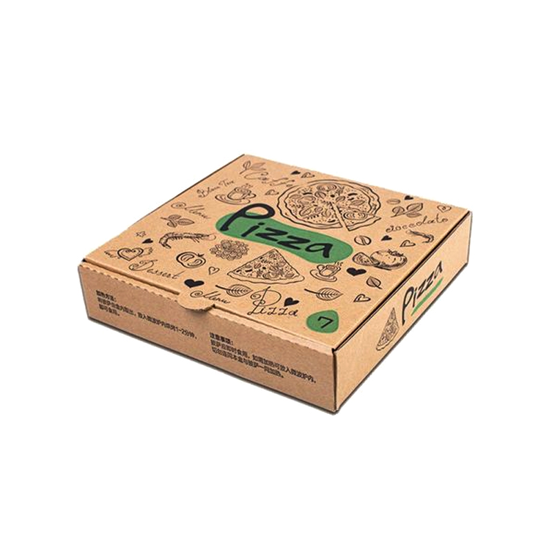 Custom Corrugated Brown Paper Pizza Boxes with logo