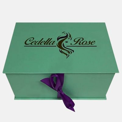Customizable Lid Wig Box With Ribbon